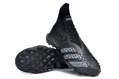 Unisex Adidas Predator Freak+ TF Artificial Turf High-Tops Football Shoes - Black/Silver