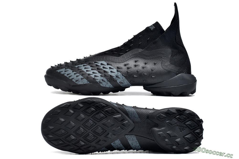 Unisex Adidas Predator Freak+ TF Artificial Turf High-Tops Football Shoes - Black/Silver 1