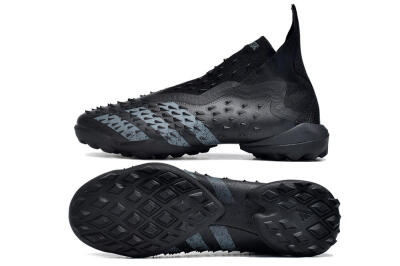 Unisex Adidas Predator Freak+ TF Artificial Turf High-Tops Football Shoes - Black/Silver