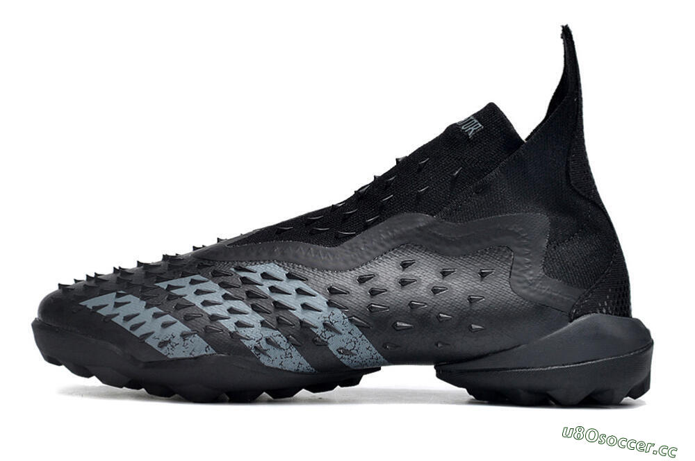 Unisex Adidas Predator Freak+ TF Artificial Turf High-Tops Football Shoes - Black/Silver 0