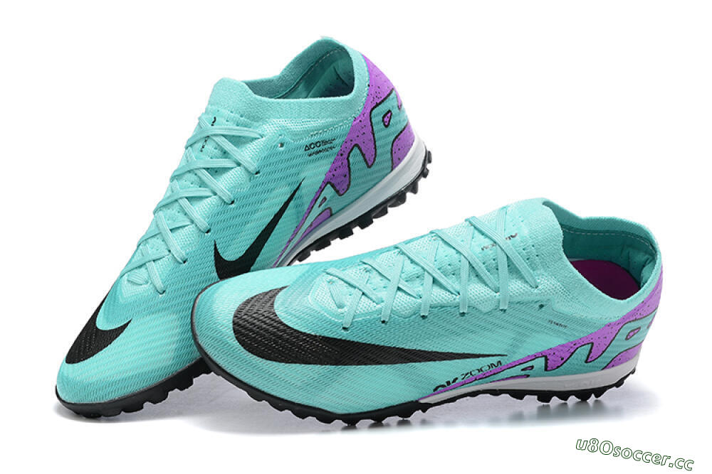 Men's Nike Air Zoom Mercurial Vapor 15 Elite TF Artificial Turf Low-Tops Football Shoes - Blue/Black/Purple 5
