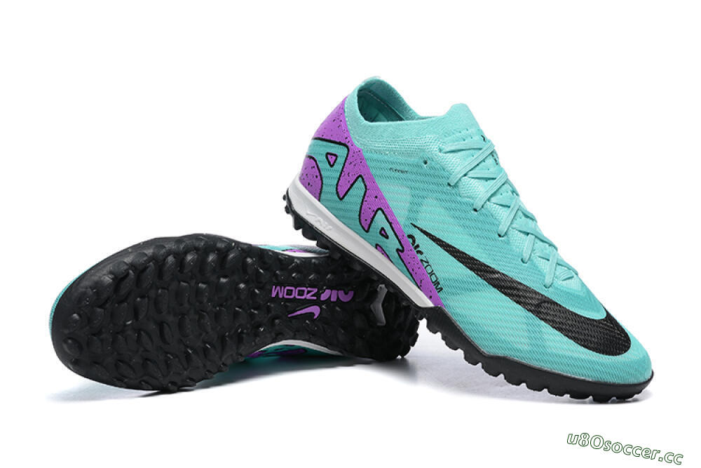 Men's Nike Air Zoom Mercurial Vapor 15 Elite TF Artificial Turf Low-Tops Football Shoes - Blue/Black/Purple 4