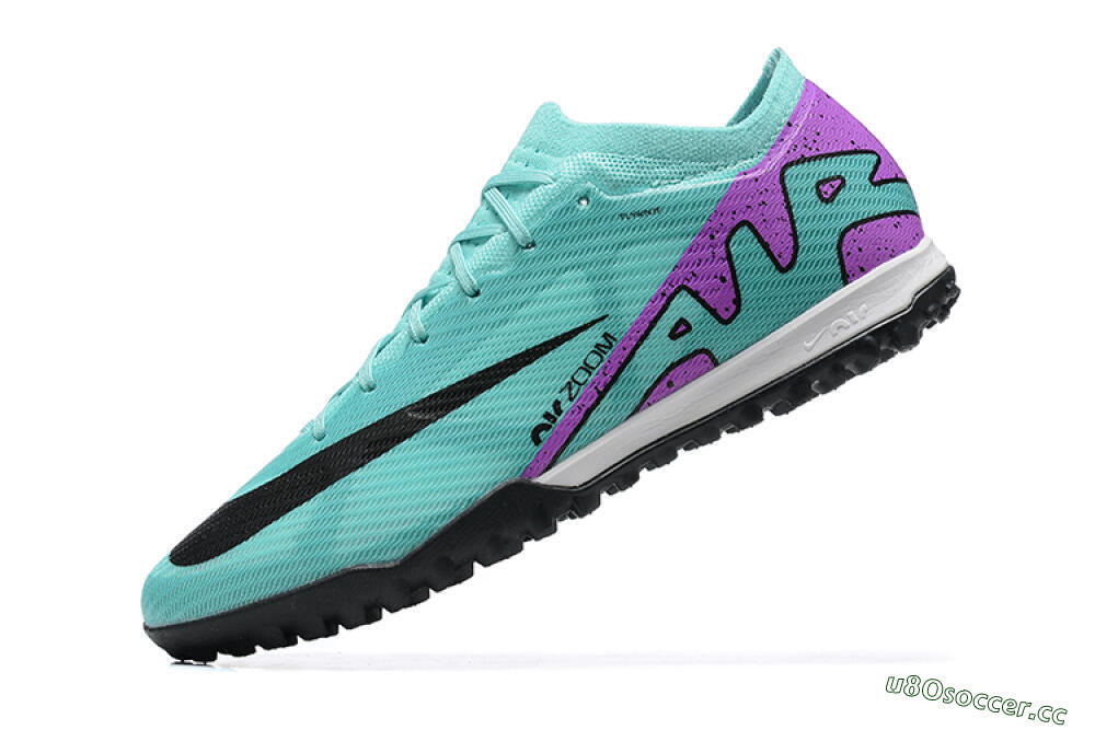Men's Nike Air Zoom Mercurial Vapor 15 Elite TF Artificial Turf Low-Tops Football Shoes - Blue/Black/Purple 7