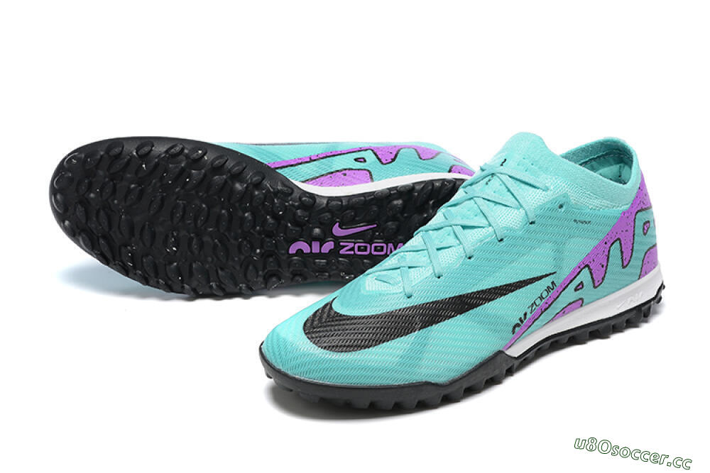Men's Nike Air Zoom Mercurial Vapor 15 Elite TF Artificial Turf Low-Tops Football Shoes - Blue/Black/Purple 3