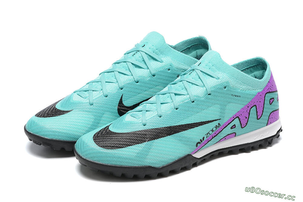 Men's Nike Air Zoom Mercurial Vapor 15 Elite TF Artificial Turf Low-Tops Football Shoes - Blue/Black/Purple 9