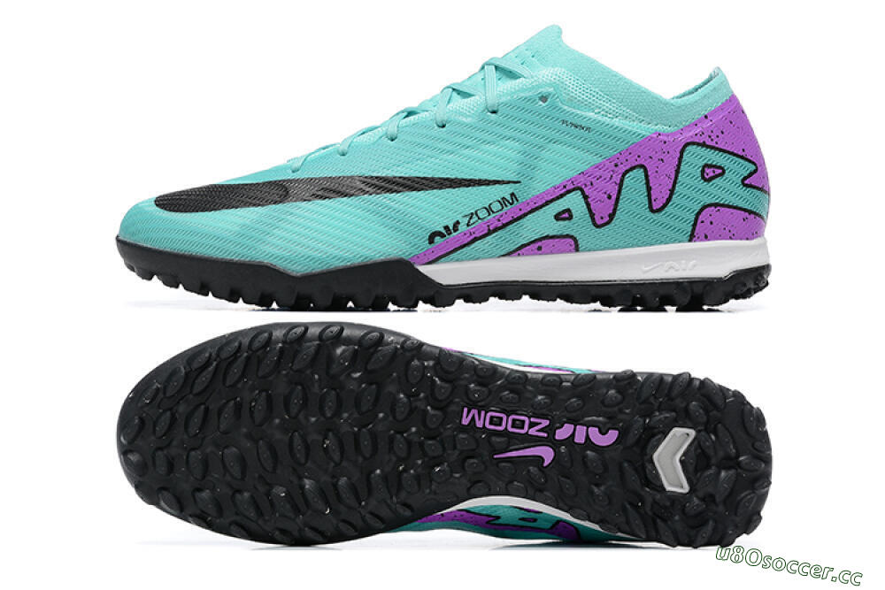 Men's Nike Air Zoom Mercurial Vapor 15 Elite TF Artificial Turf Low-Tops Football Shoes - Blue/Black/Purple 1