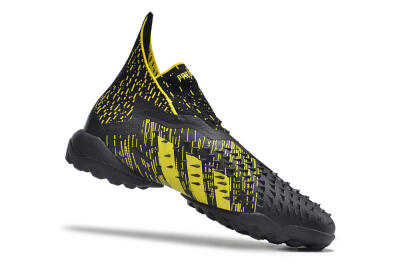 Unisex Adidas Predator Freak+ TF Artificial Turf High-Tops Football Shoes - Black/Yellow