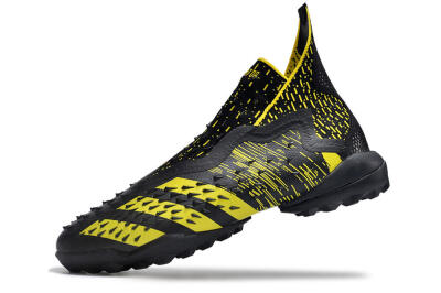 Unisex Adidas Predator Freak+ TF Artificial Turf High-Tops Football Shoes - Black/Yellow