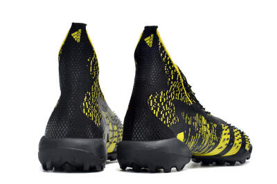 Unisex Adidas Predator Freak+ TF Artificial Turf High-Tops Football Shoes - Black/Yellow