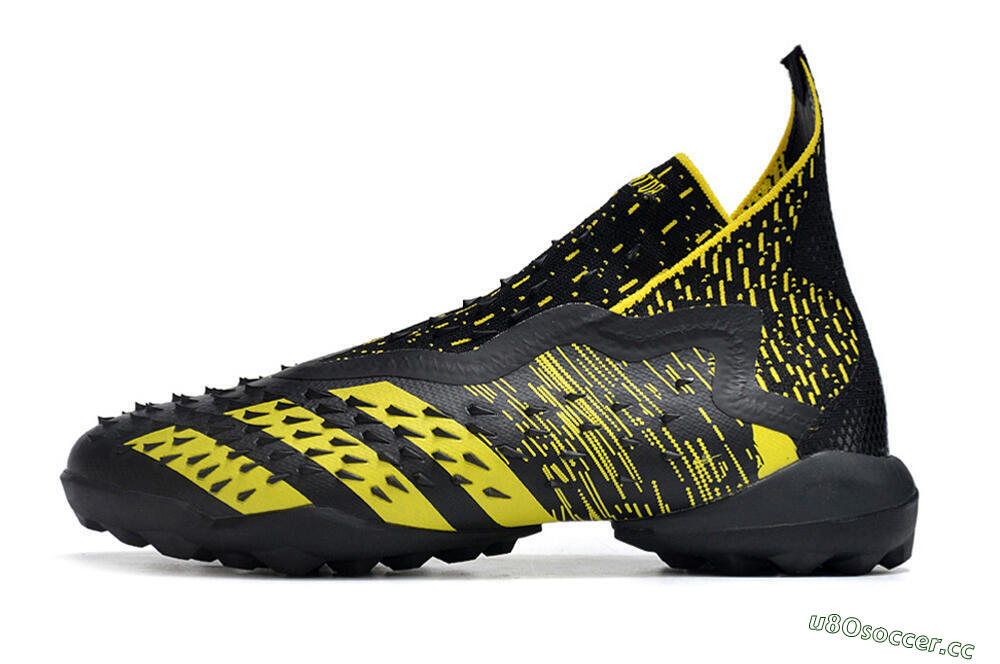Unisex Adidas Predator Freak+ TF Artificial Turf High-Tops Football Shoes - Black/Yellow 0