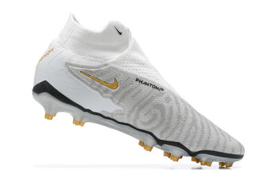 Men's Nike Phantom GX Elite DF FG Firm Ground High-Tops Football Boots - White/Gold/Black