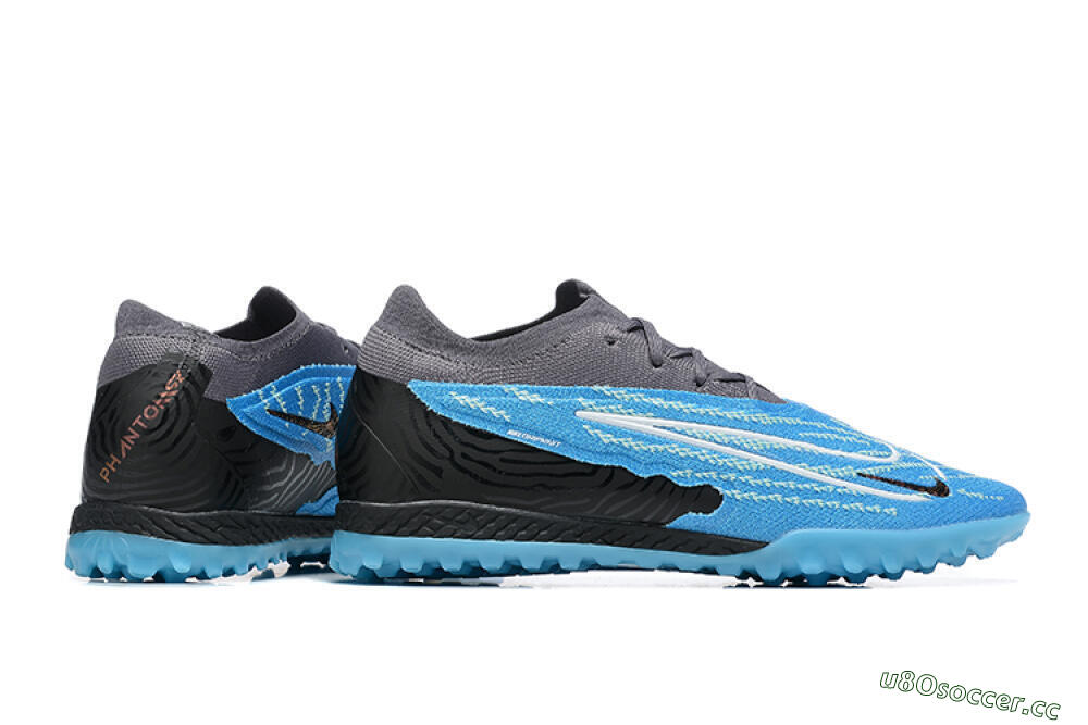 Men's Nike Phantom GX Elite TF Artificial Turf Low-Tops Football Shoes - Blue/White/Black 8