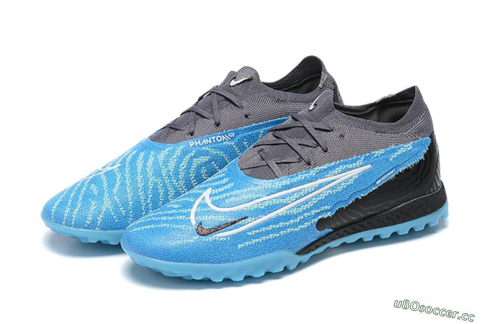 Men's Nike Phantom GX Elite TF Artificial Turf Low-Tops Football Shoes - Blue/White/Black 9