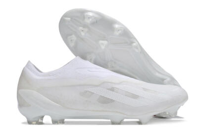 Men's Adidas X Crazyfast+ LL FG Firm Ground Low-Tops Football Boots - White/White/White