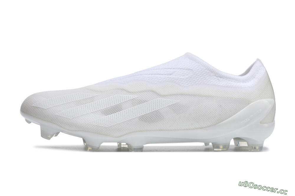 Men's Adidas X Crazyfast+ LL FG Firm Ground Low-Tops Football Boots - White/White/White 0