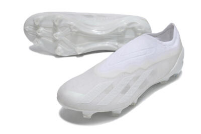 Men's Adidas X Crazyfast+ LL FG Firm Ground Low-Tops Football Boots - White/White/White