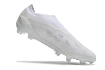 Men's Adidas X Crazyfast+ LL FG Firm Ground Low-Tops Football Boots - White/White/White
