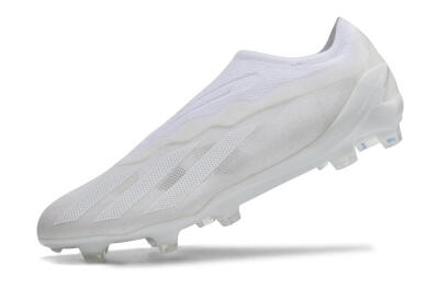 Men's Adidas X Crazyfast+ LL FG Firm Ground Low-Tops Football Boots - White/White/White