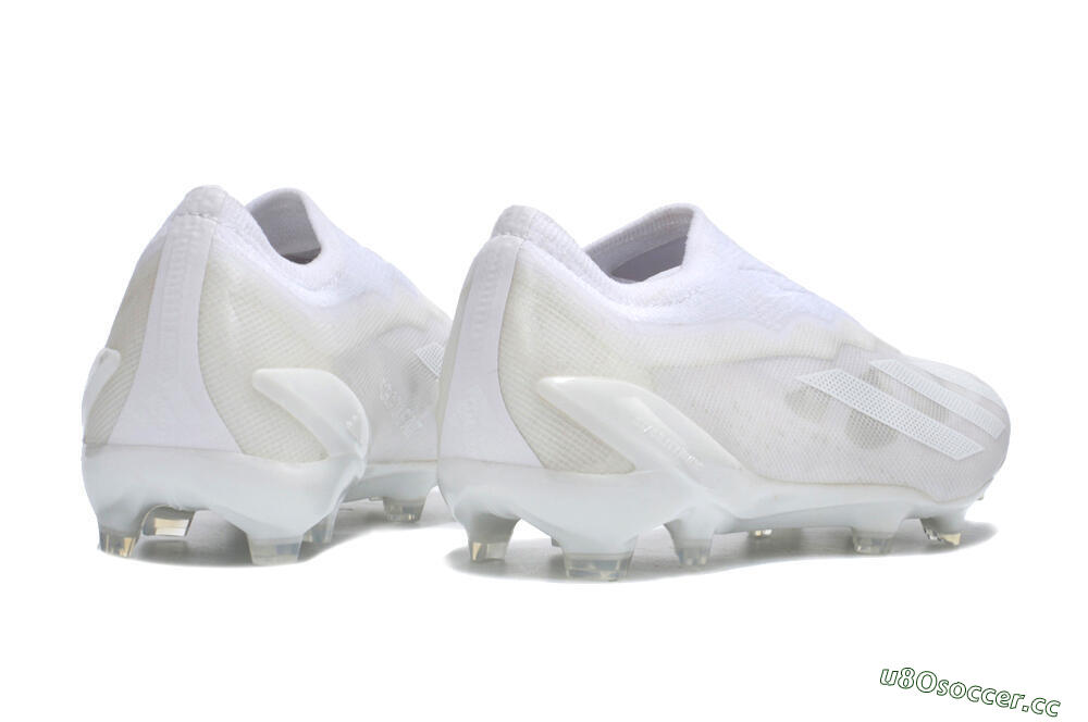 Men's Adidas X Crazyfast+ LL FG Firm Ground Low-Tops Football Boots - White/White/White 6