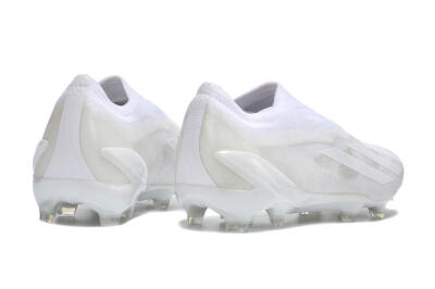 Men's Adidas X Crazyfast+ LL FG Firm Ground Low-Tops Football Boots - White/White/White