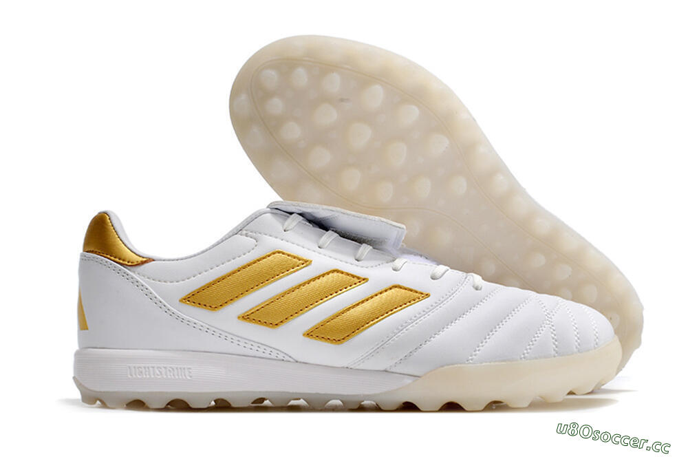 Men's Adidas Copa Gloro TF Artificial Turf Low-Tops Football Shoes - White/Gold 2