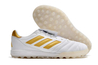Men's Adidas Copa Gloro TF Artificial Turf Low-Tops Football Shoes - White/Gold