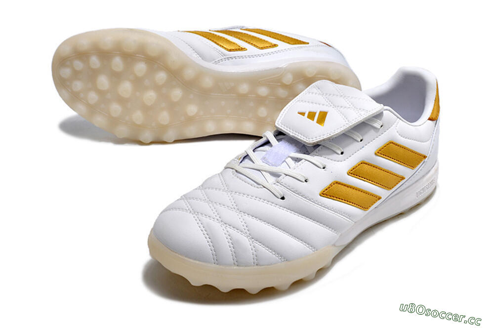 Men's Adidas Copa Gloro TF Artificial Turf Low-Tops Football Shoes - White/Gold 3