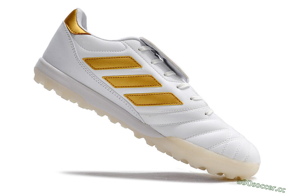 Men's Adidas Copa Gloro TF Artificial Turf Low-Tops Football Shoes - White/Gold 4