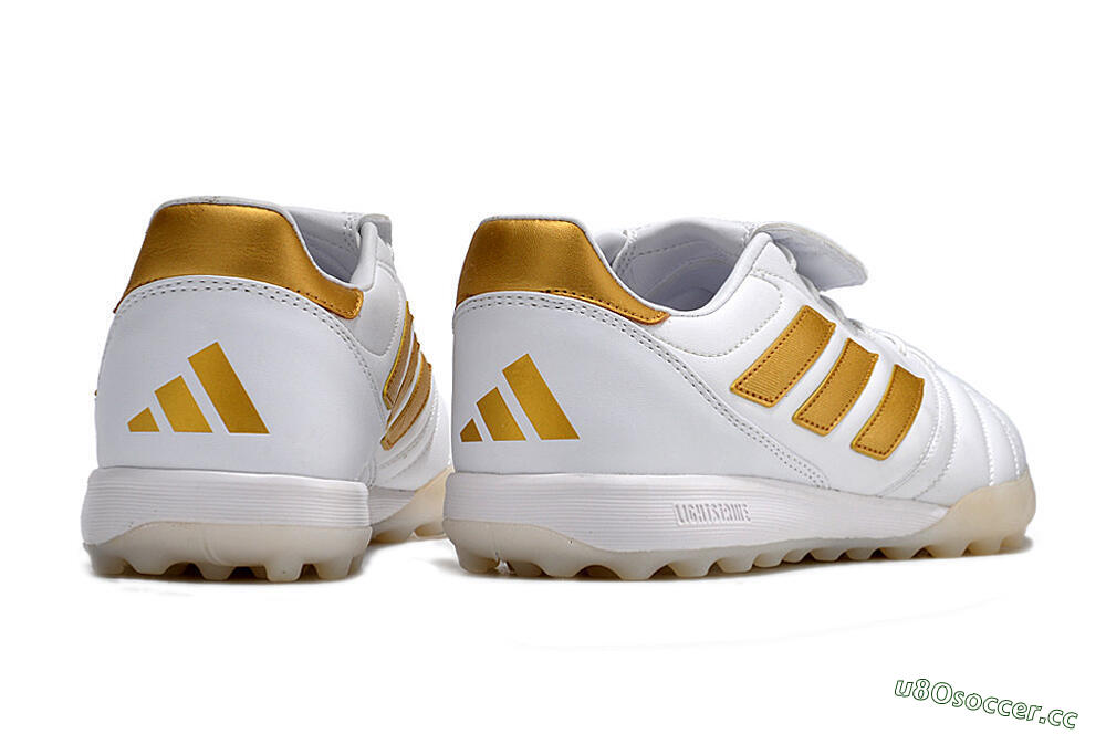 Men's Adidas Copa Gloro TF Artificial Turf Low-Tops Football Shoes - White/Gold 6