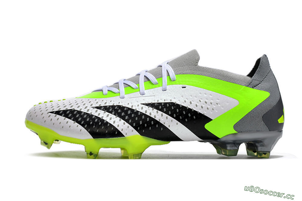Men's Adidas Predator Accuracy.1 FG Firm Ground Low-Tops Football Boots - White/Black/Green/Grey 0