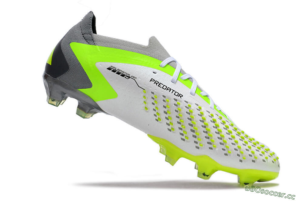 Men's Adidas Predator Accuracy.1 FG Firm Ground Low-Tops Football Boots - White/Black/Green/Grey 4
