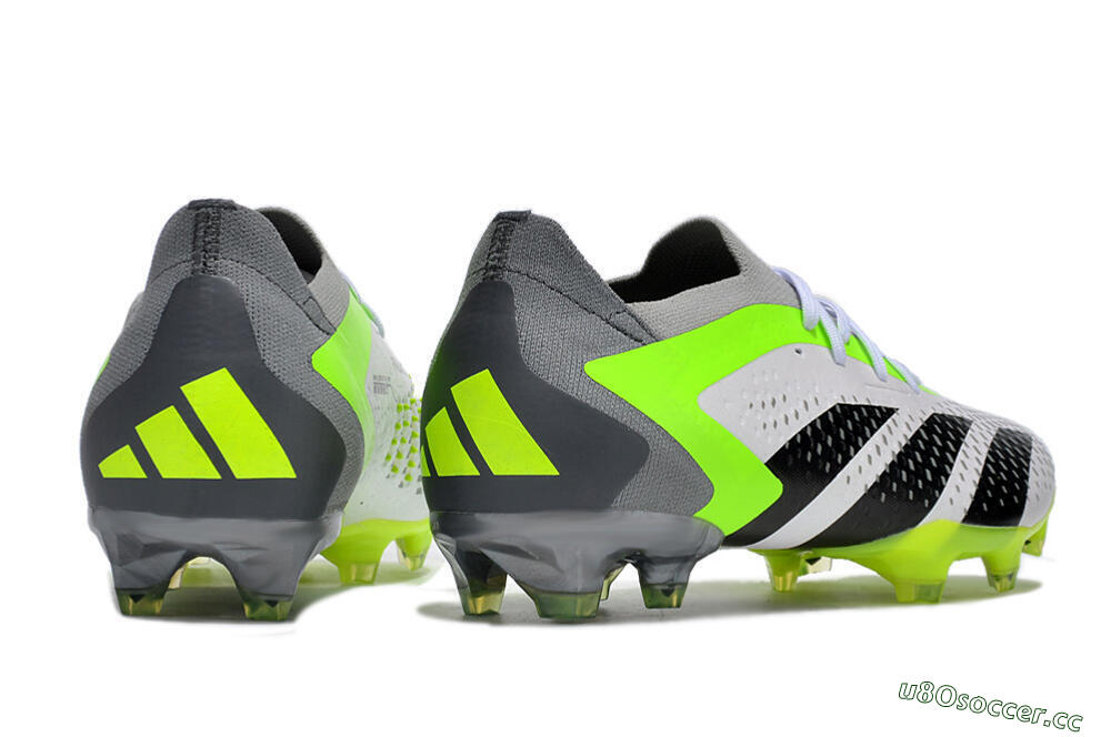 Men's Adidas Predator Accuracy.1 FG Firm Ground Low-Tops Football Boots - White/Black/Green/Grey 6