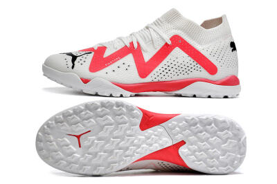 Men's Puma Future X Powercat Tokyo Match TF Artificial Turf Low-Tops Football Shoes - White/Red/Black