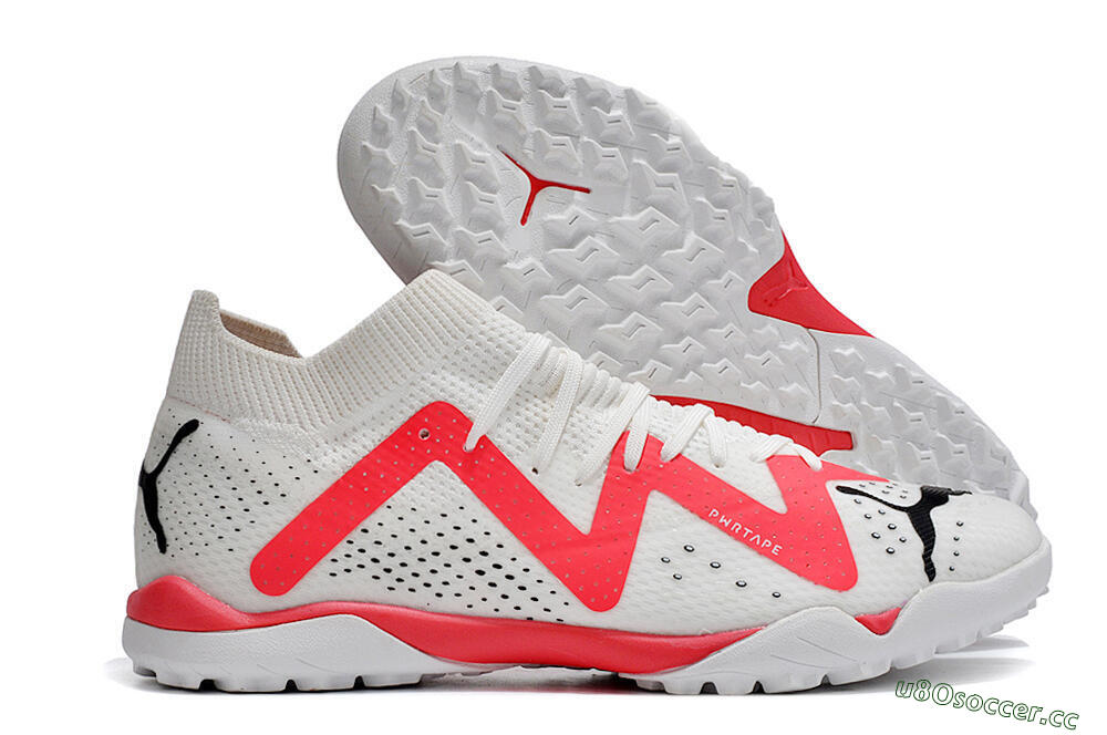 Men's Puma Future X Powercat Tokyo Match TF Artificial Turf Low-Tops Football Shoes - White/Red/Black 2