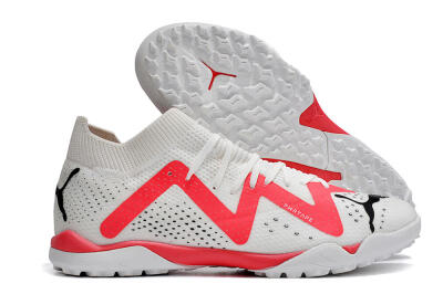 Men's Puma Future X Powercat Tokyo Match TF Artificial Turf Low-Tops Football Shoes - White/Red/Black