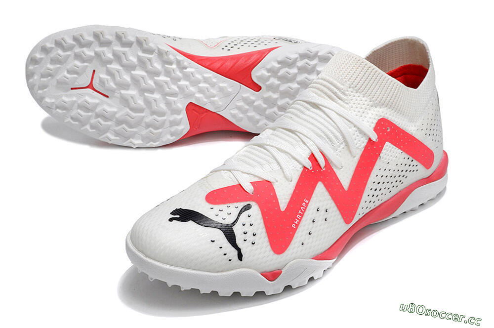 Men's Puma Future X Powercat Tokyo Match TF Artificial Turf Low-Tops Football Shoes - White/Red/Black 3