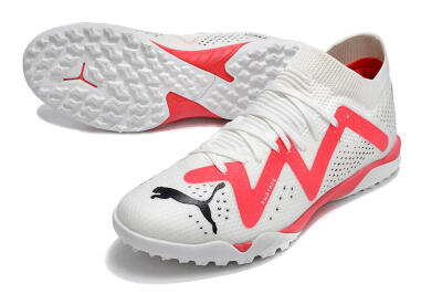 Men's Puma Future X Powercat Tokyo Match TF Artificial Turf Low-Tops Football Shoes - White/Red/Black