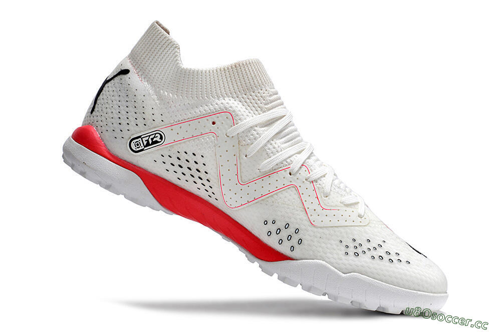 Men's Puma Future X Powercat Tokyo Match TF Artificial Turf Low-Tops Football Shoes - White/Red/Black 4