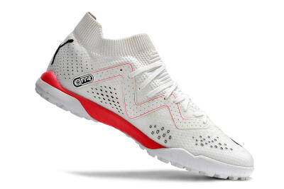 Men's Puma Future X Powercat Tokyo Match TF Artificial Turf Low-Tops Football Shoes - White/Red/Black