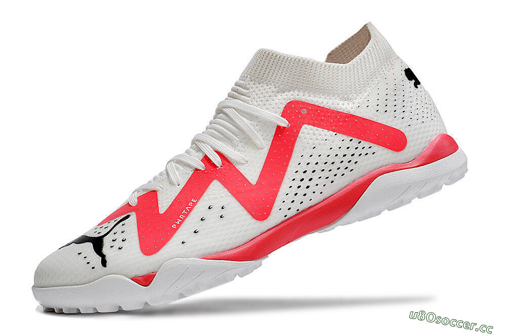 Men's Puma Future X Powercat Tokyo Match TF Artificial Turf Low-Tops Football Shoes - White/Red/Black 5