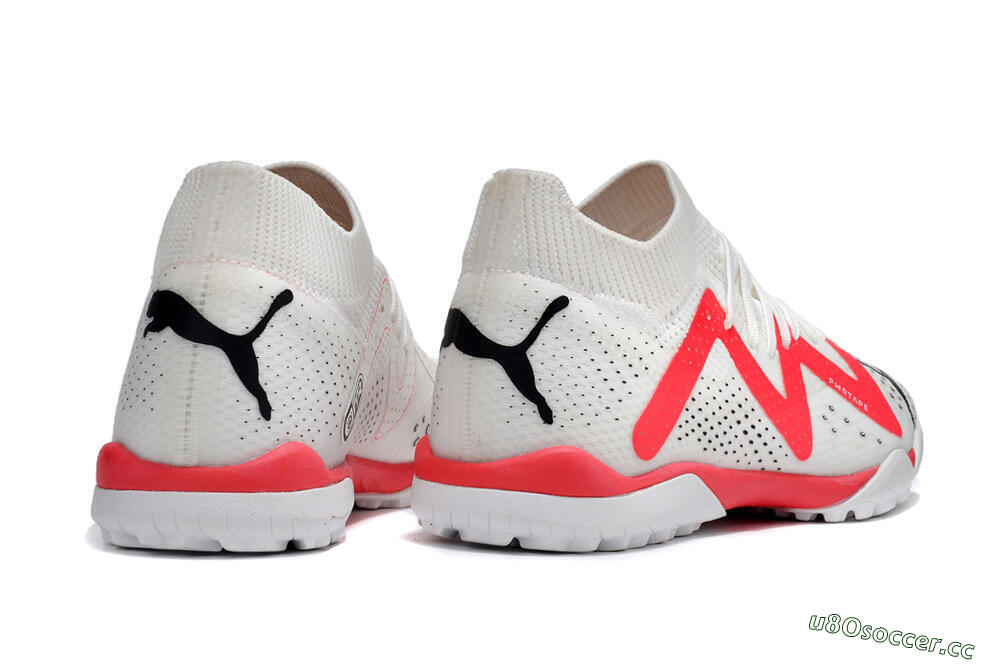 Men's Puma Future X Powercat Tokyo Match TF Artificial Turf Low-Tops Football Shoes - White/Red/Black 6