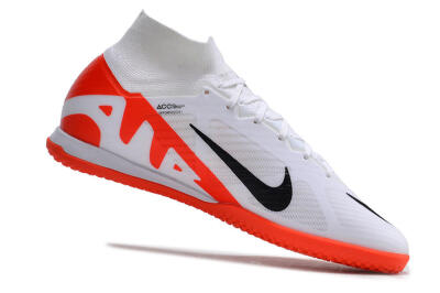 Men's Nike Air Zoom Mercurial Superfly 9 Elite IC Indoor & Futsal High-Tops Football Shoes - White/Black/Red