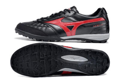 Men's Mizuno Morelia Sala Japn TF Artificial Turf Low-Tops Football Shoes - Black/Red/White