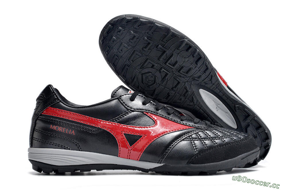 Men's Mizuno Morelia Sala Japn TF Artificial Turf Low-Tops Football Shoes - Black/Red/White 2