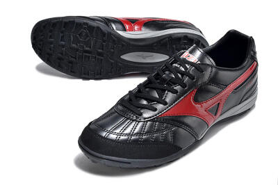 Men's Mizuno Morelia Sala Japn TF Artificial Turf Low-Tops Football Shoes - Black/Red/White
