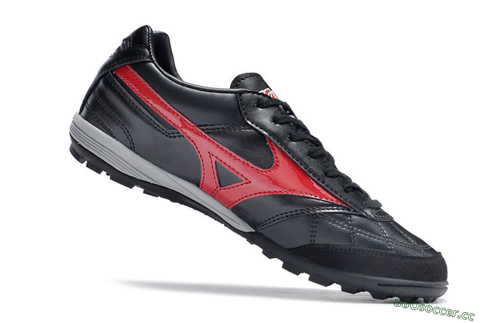 Men's Mizuno Morelia Sala Japn TF Artificial Turf Low-Tops Football Shoes - Black/Red/White 4