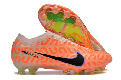 Men's Nike Air Zoom Mercurial Vapor 15 Elite AG Artificial Grass Low-Tops Football Boots - Orange/Black/Purple