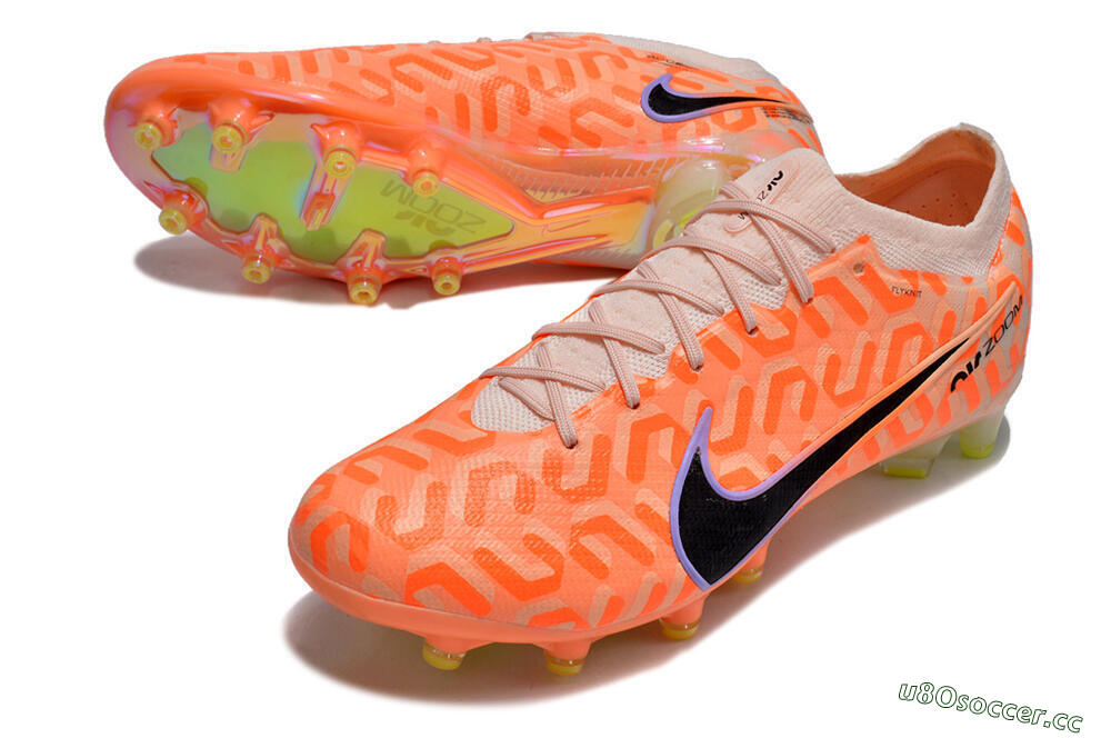 Men's Nike Air Zoom Mercurial Vapor 15 Elite AG Artificial Grass Low-Tops Football Boots - Orange/Black/Purple 3