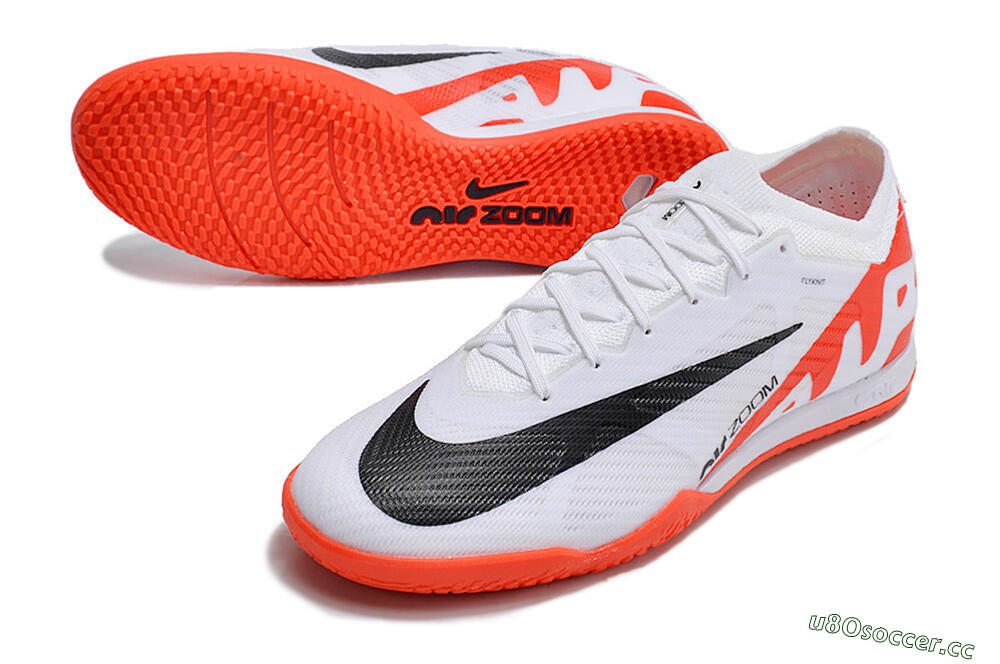 Men's Nike Air Zoom Mercurial Vapor 15 Elite IC Indoor & Futsal Low-Tops Football Shoes - White/Black/Red 3