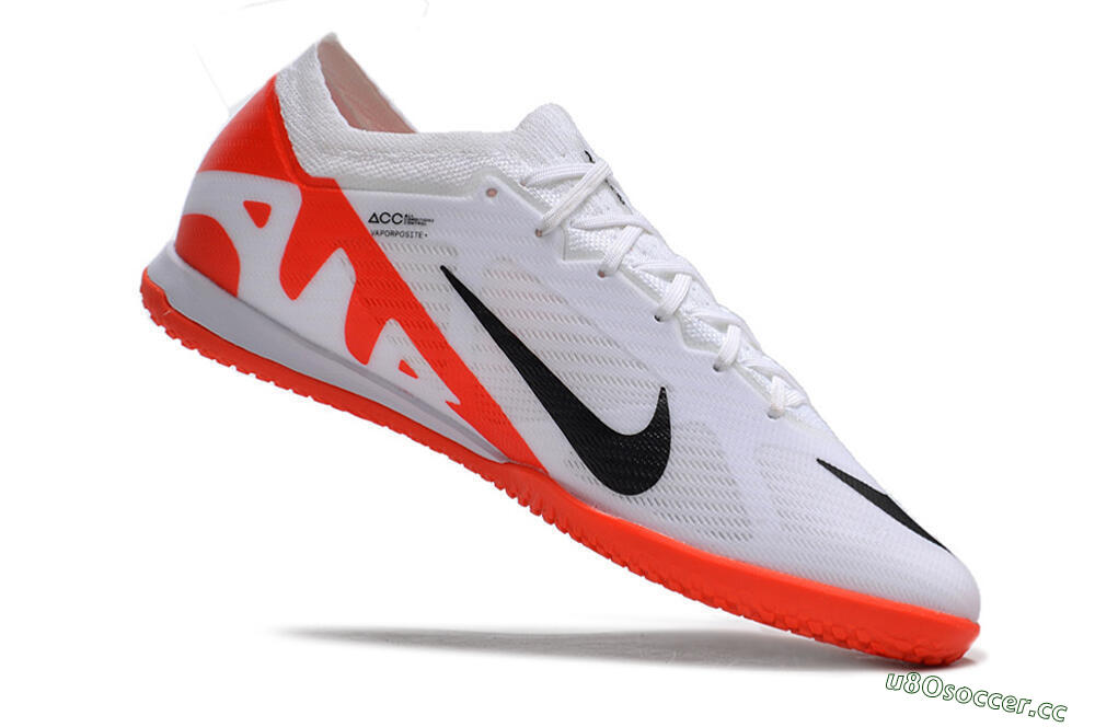 Men's Nike Air Zoom Mercurial Vapor 15 Elite IC Indoor & Futsal Low-Tops Football Shoes - White/Black/Red 4